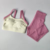 High Intensity Color Blocking Cross Back Integrated Yoga Set 2PCS Sports Underwear High Waist and Hip Lifting Fitness Leggings