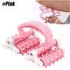 Muscle Massage Roller in pink color designed for fascia and deep tissue massage on the body.